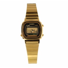 Casio Digital LA670WGA-1DF - Jam Tangan Wanita - Gold Black - Strap Stainless Steel - LM