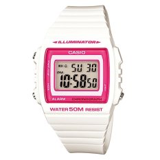 Casio Digital W-215H-7A2V Unisex Watch - White/Pink