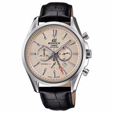 Casio bangunan CHRONOGRAPH EFB-504JL-7A Band kulit asli 100 m tahan air Dibuat di Jepang safir Kristal - Internasional
