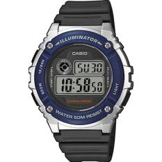 Casio Illuminator W-216H-2B - Jam Tangan Pria - Blue Silver - Strap Resin