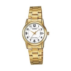 Casio Jam Tangan Ladies Analog LTP-V002G-7BUDF - Gold White