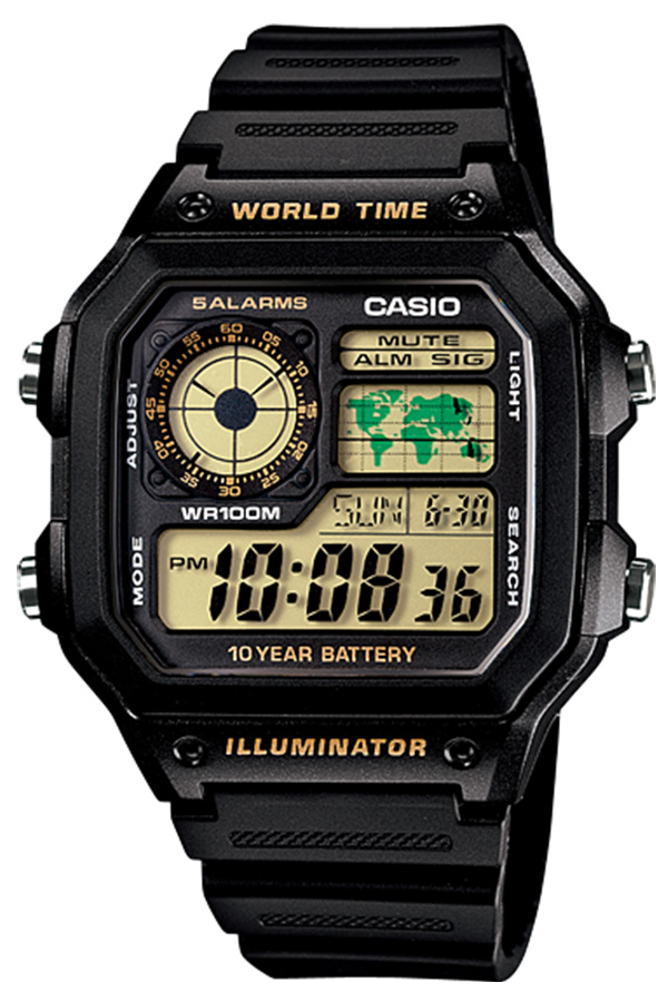 Casio Jam Tangan Pria AE-1200WH-1BVDF - Hitam - Karet