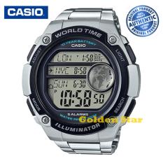 Casio Jam Tangan Pria Original Garansi Resmi - Silver - Strap Rantai - AE-3000WD-1A