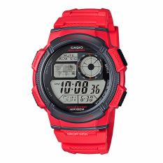 Casio - Jam Tangan Pria - Red Rubber Strap - AE-1000W-4AVDF