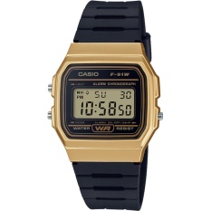 Casio Klasik Digital Jam Tangan Pria - Hitam - Strap Karet - F-91WM-9A