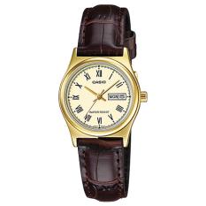 Casio LTP-V006GL-9B - Jam Tangan Wanita - Cokelat - Tali Kulit