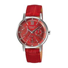 Casio Sheen SHE-3028L-4A - Jam Tangan Wanita - Merah - Tali Kulit
