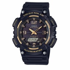 Casio Standard Men's Watch Black Resin Band AQ-S810W-1A3 100m World Time SOLAR-POWERED - intl