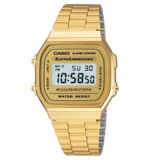 Casio Unisex Jam Tangan A168WGA-1ADF Original - Gold - Emas - Digital Untuk Pria/Wanita Vintage Elegan Fomal - Gold