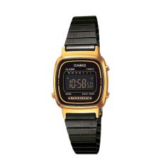Casio Vintage LA-670WEGB-1BDF - Jam Tangan Wanita - Black Gold - Strap Resin