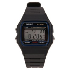 Casio Vintage Series Jam Tangan Unisex - F-91WM-7ADF Silver Black