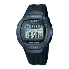 CASIO W-210-1BVDF - Digital - Illuminator - Alarm Chrono - Multifunction - Jam Tangan Pria - Bahan Tali Resin - Hitam