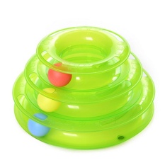 Cat Mainan Plastik Tunny Mainan With 3 Pelacakan Bola For Puppy & Kitten (hijau)-Intl