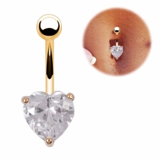 Catwalk Rincian Tentang Body Piercing Jewelry Steel Cincin Pusar Perut Tombol Berlian Imitasi Bar Heart Star-Intl