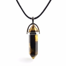 Catwalk Rincian Tentang Batu Kristal Kuarsa Alami Point Chakra Penyembuhan Gemstone Pendant Kalung-Intl