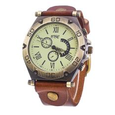 Ccq Merek Mewah Vintage Leather Watch Pria Women Wrist Watch Gaun Wanita Jam QUARTZ Kopi Intl