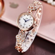CE Versi Korea Fashion Terkini Ladies Watch High Grade Model Wanita Diamond Gelang Wanita Jam Tangan Siswa QUARTZ Watch Sederhana Watch Fashion Watch Round Dial Gold Strap Putih Dial Allwin-Internasional