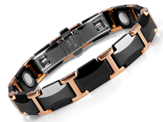 Wolfram Keramik Magnetik Gelang Di Mawar Emas/hitam-Internasional