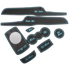 Cestlafit Interior Karet Non-slip Pintu Mobil Sandaran Tangan Penyimpanan Panel Mat Cup Holder Slot Pad Cover Sticker untuk Ford Fiesta MK7 2009-2013 Biru-Internasional