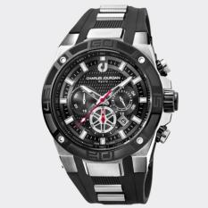 Charles Jourdan Jam Tangan Pria Charles Jourdan CJ1013-1332C Chronograph Black Silicone Watch