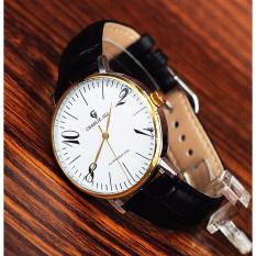 Charlie jill jam tangan pria-hitam-strap kulit-1484mkssk Agk Black Plat Putih