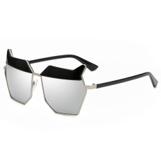 CHEER Baru Fashion Vintage Bingkai Logam Desain Retro Ultraviolet-proof Sunglasses Golden Frame Silver Lensa