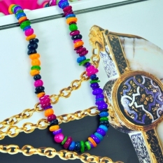 Wanita CHIC GADIS Multicolor Laut Shell Bentuk Tidak Teratur Kalung Manik-manik Longgar Gelang 5-8 Mm Perhiasan Jual (Aneka Warna) -Intl