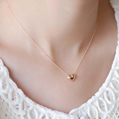 CHIC Kecil Elegan Gold Love Heart Kalung Pendek