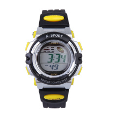Anak-anak Berenang Olahraga Digital Wrist Watch Tahan Air Hitam + Kuning