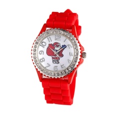 Christmas Lansia Silica Gel QUARTZ Analog Watch Sebagai Hadiah Natal-Intl