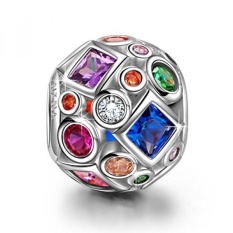 Christmas gifts, NinaQueen Summer Rainbow 925 Sterling Silver Colorful Birthstones Bead Charms fit pand?ra charms for pand?ra bracelets, birthday anniversary gifts for her women wife daughter mother - intl