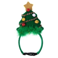 Natal Bulang Headband Meriah Dekoratif Xmas Pohon PET Aksesoris (Hijau)-L-Intl
