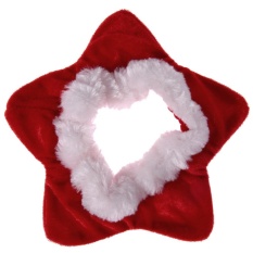 Natal Bentuk Pentagram Hewan Peliharaan Anjing Kucing Kalung Leher Ornamen (Merah + Putih)-Intl