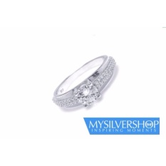 Cincin ADELINE Silver 925 - Berlapis Emas Putih - Size 5