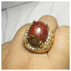 Cincin Batu Akik Merah/Red Jasper Kristal