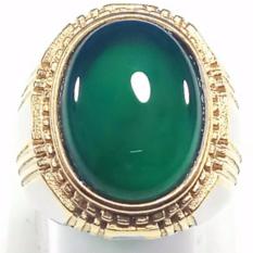 CINCIN BATU AKIK NATURAL GREEN CHALCEDONY IJO BOTOL MINIMALIS KANTORAN PUNYA