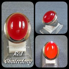 CINCIN BATU AKIK NATURAL RED CHALCEDONY / RED BARON MERAH CABE SUPER HQ TERMURAH