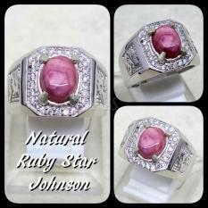 CINCIN BATU AKIK PERMATA NATURAL RUBY STAR JOHNSHON RING ALPAKA SUPER MEWAH GLAMOUR INDAH MEMPESONA TERMURAH !!!