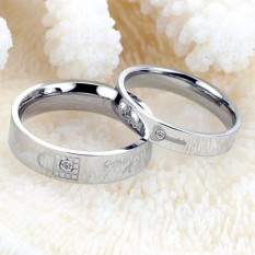 cincin couple / cincin nikah / cincin tunangan Silver Key Lock Love Ring