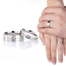 cincin couple / cincin tunangan / cincin nikah titanium anti karat dan hitam - 101