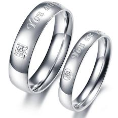 Cincin Couple Free Crystal Box bahan Stainless Steel 316L 017