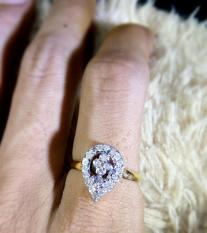 Cincin Emas Berlian Wanita Gold Natural Diamond Eropa Asli Kawin Nikah Tunangan Murah