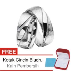 Cincin Kawin Couple Perak Lapis Rhodium K.12 - Silver Exclusive