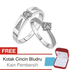 Cincin Kawin Couple Perak Lapis Rhodium RK.26 - Silver Exclusive