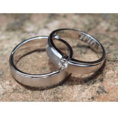 Cincin kawin emas putih 9k AuAg