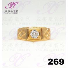 Cincin Lapis Emas Mata Permata Perhiasan Imitasi Gold 18K Yaxiya 269