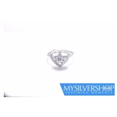Cincin LOVE TRESSA Silver 925 - Berlapis Emas Putih - Size 5