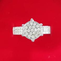 Cincin Mewah Emas 18K Berlian Eropa Asli Putih Tunangan Pernikahan Kawin Wedding Murah