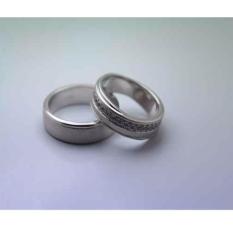 cincin nikah sepasang bahan emas putih 18k AuPd