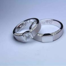cincin nikah sepasang emas putih kadar 18k AuAg
